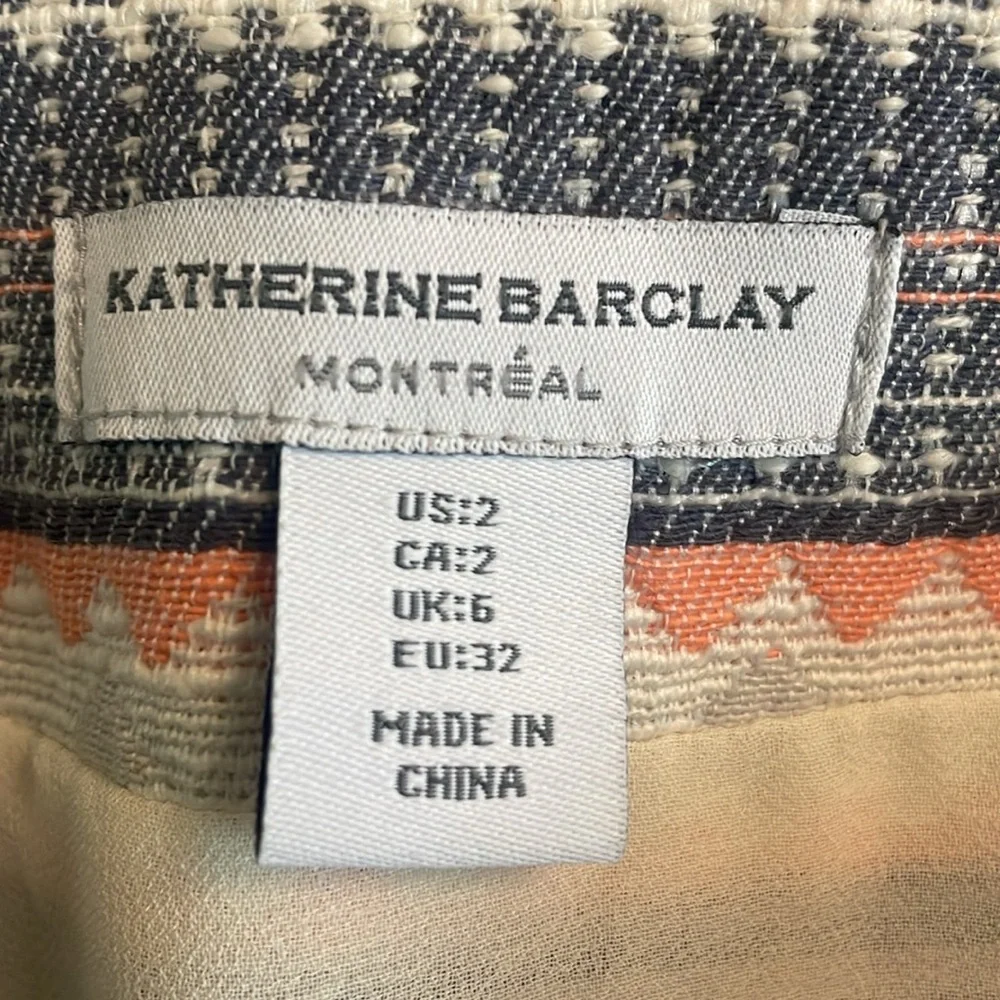 Katherine Barclay Montreal Size 2 Textured Multicolor Lined ‎ Skirt